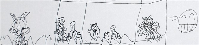 这是去年小诺画的一幅八个星座故事,每个星座故事均为四格漫画