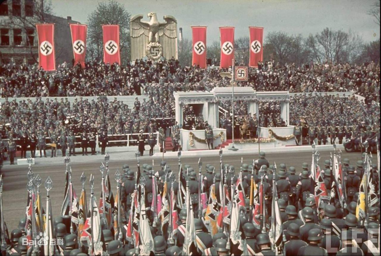 life杂志公布地纳粹德国阅兵彩照(图片1); 中国人对於"德国法西斯"没